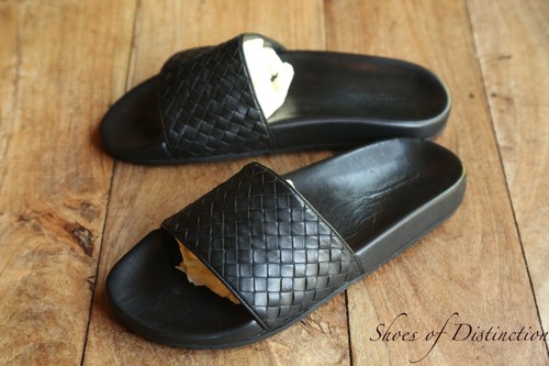 Sandales cuir tissé noir - en,