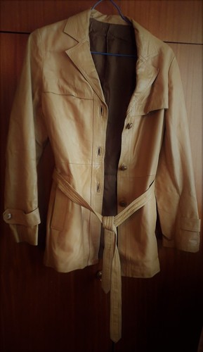Veste cuir agneau brun - veste,