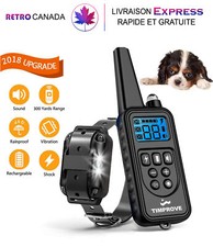 Collier de dressage pour chien, Rechargeable,Étanche avec bip, vibration et choc