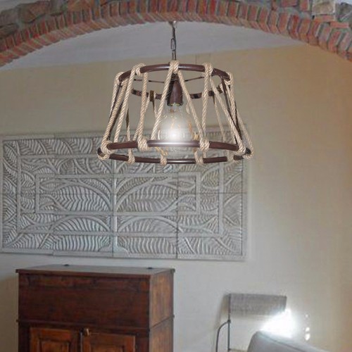 Suspension lustre corde - corde, de