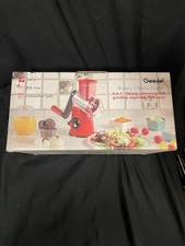 Geedel Rotary Cheese Grater, Kitchen Mandoline Vegetable Red