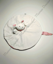 Doudou Plat Rond Lapin Blanc