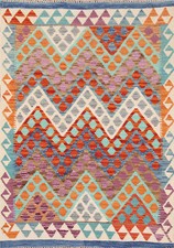 Plein de Couleurs Kilim Tapis Rectangle Tissé à Plat Velours Laine Kelim Tapis