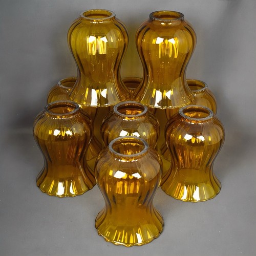 Lot tulipes verre ambré - lot,