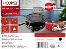 Hoomei HM-5942 Grill Raclette 800W 6 Mini-Pans Diamètre 22,5cm