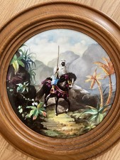 Antique Orientalist Hand Painted Porcelain Framed  Chargers