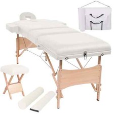 Table de Massage Pliable Tabouret Blanc Lit de Massage Chaise Massage vidaXL