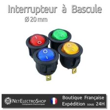 Interrupteur à Bascule Rond Lumineux - Ø 20 mm - 3 Broches