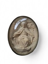 Limestone and domed glass reliquary 19th century