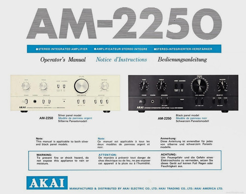 Akai 2250 stereo integrated - akai, am-2250