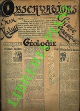 Observations sur Nature, Chimie Organique, Géologie - Astronomie. Physique Sci