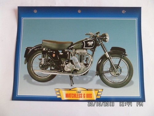 Carte fiche moto matchless - fiche,