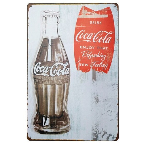 Plaque metal coca - metal, cola