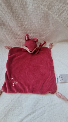 Doudou plat renard biche noeud - doudou,