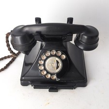 Vtg GPO Pyramid Rotary Telephone Bakelite Phone 164 48 Handset 1/232CB + Drawer