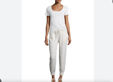 Joie's "Stuva" linen joggers in crisp white, sold out everywhere. XS
