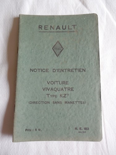 Ancienne notice entretien - ancienne, d'entretien