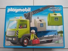 6109 PLAYMOBIL CITY ACTION YARD: crane truck / glass container