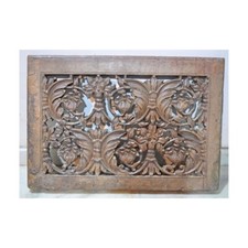 Ancien Sable Pierre Mural Fenêtre Jali Panneau Original Très Fin Main Sculpté