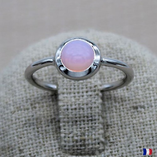 Bague argent 925 quartz rose