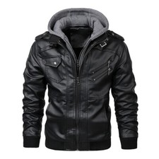 Blouson d'hiver en cuir PU