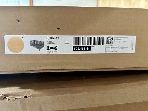 Ikea sniglar beech cot - beech, for