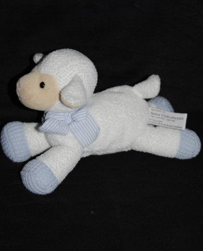 Doudou mouton blanc bleu - mouton,