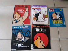 LOT DE 5 REVUES TINTIN - LE FIGARO TELERAMA LE MONDE BEAUX ARTS PARIS MATCH