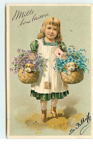 Carte gaufrée fillette - gaufrée,