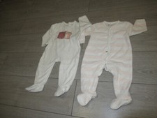 Lot de 2 pyjamas en éponge blanc et saumon la redoute Taille 9 mois