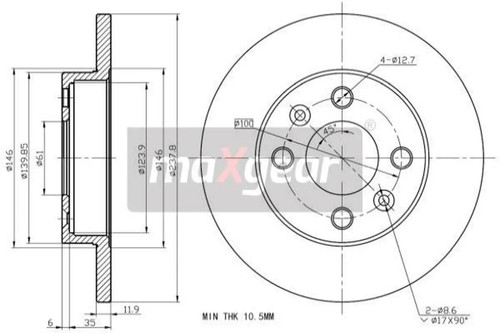 Disque frein avant maxgear - frein,