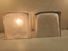IKEA Iviken Light Modern Ice Cube Lamp 6” White Frosted Glass PAIR