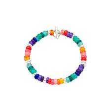 Dodo Rainbow Washers Bracelet DBC2004_ROUND_RN0AG Silver Raimbow Plastic