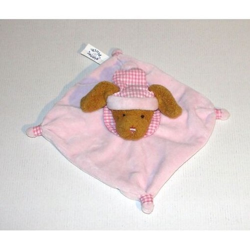Doudou plat chien lapin - plat, rose