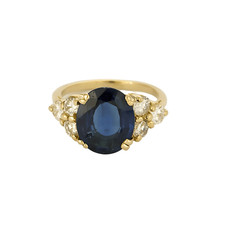 Yellow Gold Sapphire & Diamond Ring