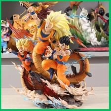 ✅ Figurine Dragon Ball Z Goku Gohan Goten 28cm Super Saiyan 3 Statue Anime Manga