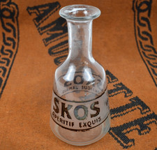 RARE SKOS GLASS ADVERTISING DECANTER EXQUISITE APERITIF NEVER TIRES 1900