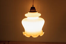 Vintage White and Beige Tulip Globe Pendant Lamp Ceiling Light