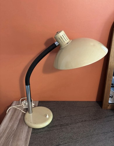 Lampe bureau métal beige - lampe,