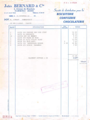 Facture 1966 jean - facture,
