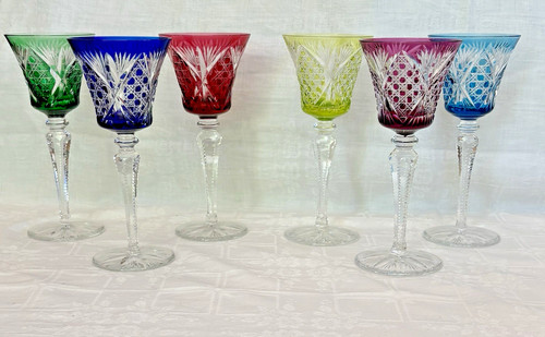 Verres pied cristal de - a,