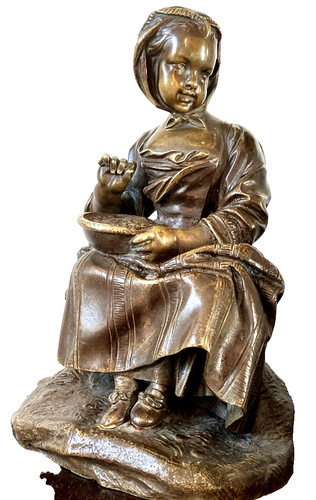 Bronze ancien 19e égreneuse - bronze,