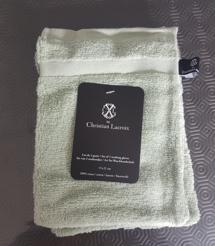 Lot gants toilette vert - gants, de