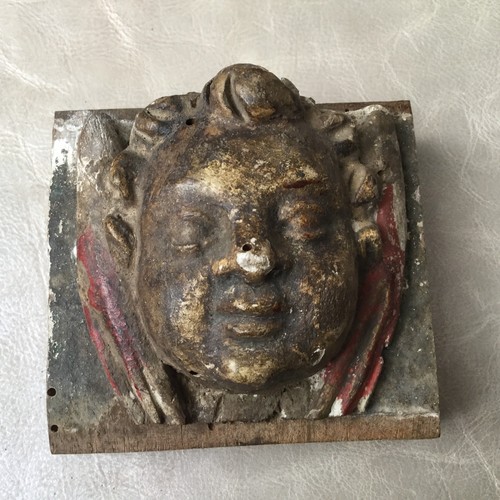 Tête ange bois - tête, doré