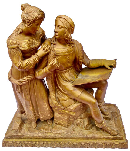 Statue couple personnages - couple, de