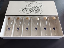 Cristal d'Arques  6 verres vin blanc 12 cl vintage  modèle Venise  Bleu Neuf 