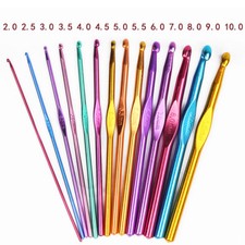 Metal Crochet Hook sizes 2-10mm - Craft Knitting Yarn Needles Wire Crochet Hooks