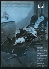 1959 Charles Eames lounge chair & ottoman photo Herman Miller vintage print ad
