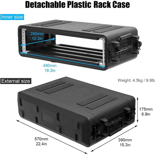 Rack case shallow - 2u, 12"