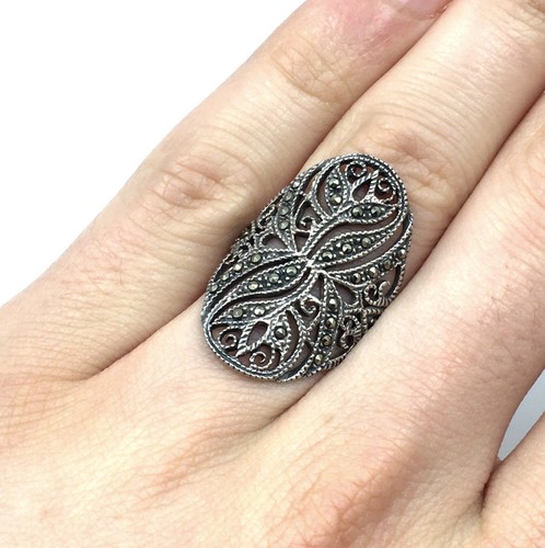 Bague argent 925 marcassite - en,
